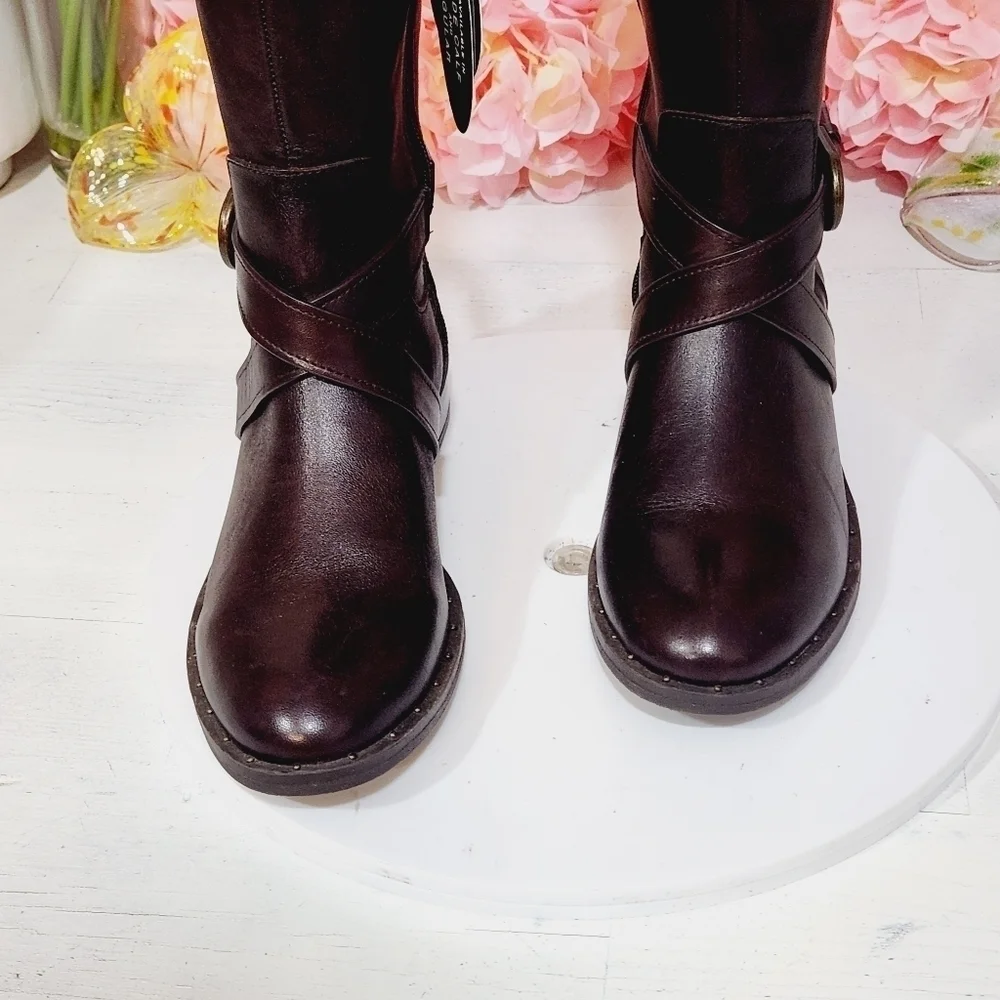 INTERNATIONAL Concepts Womens Fadora Leather Studded Riding Boots Size 6M